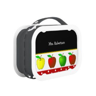 Teacher's Colorful Apples Personalized Lunch Box