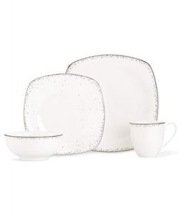 Lenox Lifestyle Dinnerware, Silver Mist Square 4 Piece Place Setting   Fine China   Dining & Entertaining