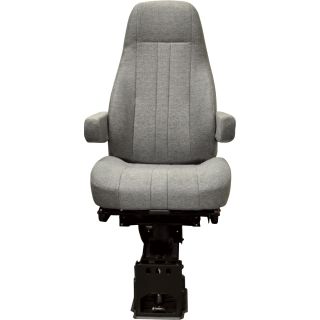 National Seating Cloth Captain Heavy Truck Seats — 15in. Armrests, Gray, Model# 50764.361