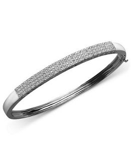 Diamond Bracelet, Sterling Silver Pave Diamond Bangle (1/2 ct. t.w.)   Bracelets   Jewelry & Watches