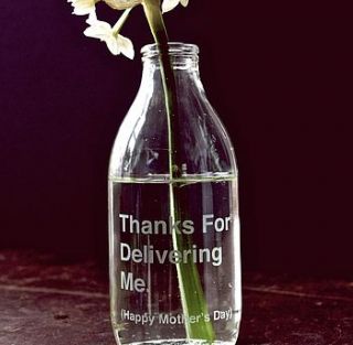 mother's day etched milk bottle by lime lace