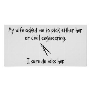 Pick Wife or Civil Engineering Poster