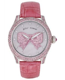 Betsey Johnson Watch, Womens Breast Cancer Awareness Pink Leather Strap 41mm BJ00019 38   Watches   Jewelry & Watches