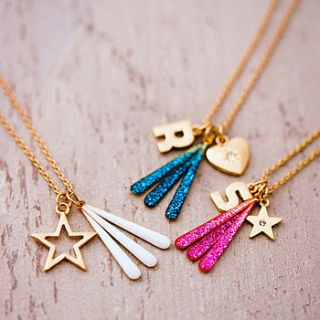 design your own glitter charm necklace by j&s jewellery