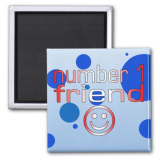 Number 1 Friend in Canadian Flag Colors for Boys Fridge Magnets