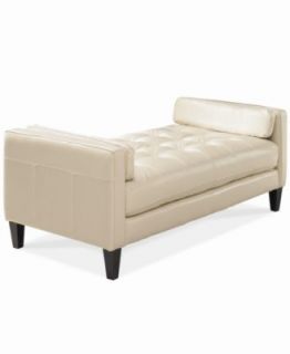 Alessia Leather Chaise Lounge Chair, Tufted 34W x 65D x 34H   Furniture