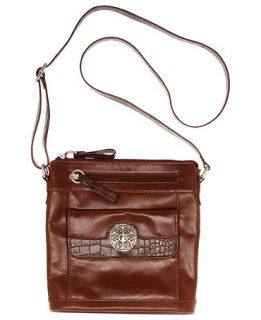 Giani Bernini Handbag, Glazed Leather North South Crossbody   Handbags & Accessories