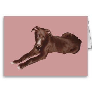 Black Greyhound Puppy Animal Photo Note Card