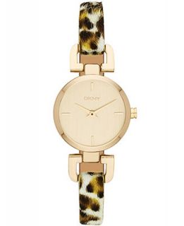 DKNY Watch, Womens Leopard Dyed Calf Hair Leather Strap 24mm NY8880   Watches   Jewelry & Watches