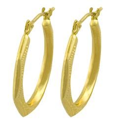 10k Yellow Gold Engraved Hoop Earrings Gold Earrings