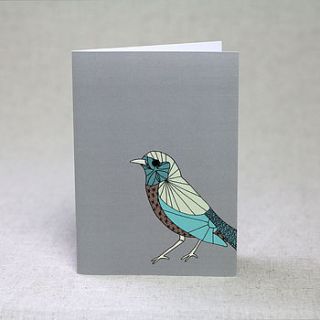 redstart bird birthday card by lil3birdy