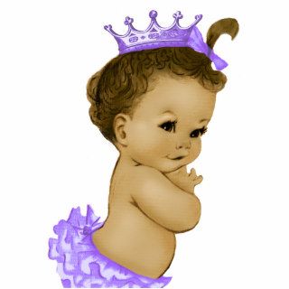 Vintage Lavender Princess Baby Girl Shower Cut Out