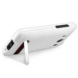 Snap on White Rubber Coated Case for HTC EVO 4G Eforcity Cases & Holders