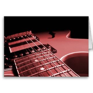 Electric Guitar Close Up Photo 6 String  Red Card