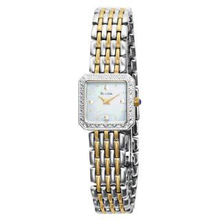Women Bulova 98R132 Dress Two Tone Stainless Steel Dress Mother of Pearl Dial Di at  Women's Watch store.