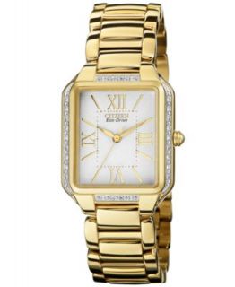 Citizen Womens Eco Drive Silhouette Gold Tone Stainless Steel Bracelet Watch 32mm FD1042 57D   Watches   Jewelry & Watches