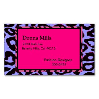 Funky Hot Pink Zebra Cheetah Business Card Template
