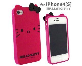 Rose Hello Kitty Ear phone cover case iPhone 4 iPhone4s Hot Pink Cell Phones & Accessories