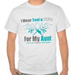 Cervical Cancer Tribal Ribbon Support Aunt Tee Shirt