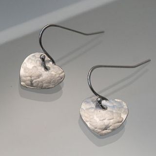 handmade sterling silver heart drop earrings by penelopetom direct ltd