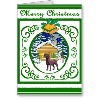 Chocolate Lab Vintage Christmas Greeting Card