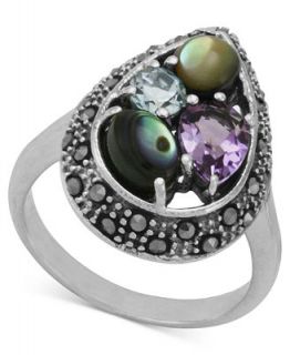 Genevieve & Grace Sterling Silver Ring, Multistone Pear Cut Ring   Rings   Jewelry & Watches
