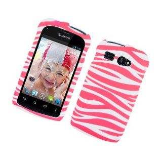 Eagle Cell PIKYC5170R129 Stylish Hard Snap On Protective Case for Kyocera Hydro   Retail Packaging   Pink Zebra Cell Phones & Accessories