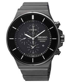 Seiko Watch, Mens Chronograph Black Ion Plated Stainless Steel Bracelet 45mm SNDD83   Watches   Jewelry & Watches