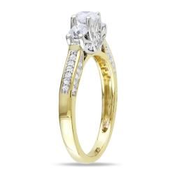 Miadora 14k Two tone Gold 1ct TDW Diamond 3 stone Ring (G H, I2 I3) Miadora Engagement Rings
