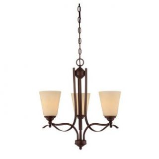 Savoy House 1P 2178 3 129 Chandelier with Amber Glass Shades, Espresso Finish    