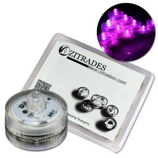 ZITRADES 12PCS Pink Submersible Waterproof LED Tea Candle Light Battery OperatedLED Lights BY ZITRADES   Battery Operated Floral Lights