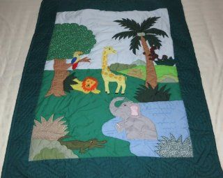 Hawaiian quilt ZOO Animals crib baby comforter blanket hand quilted and wall hanging  Nursery Blankets  Baby