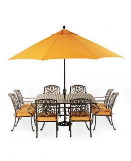 Montclair Outdoor 9 Piece Dining Set 64 Square Dining Table and 8 Dining Chairs   Furniture