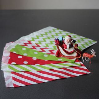 christmas patterned paper goody bags by pearl and earl