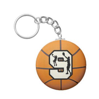 Number 9 Basketball and Player Key Chain