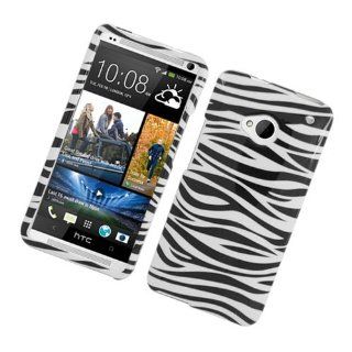 Eagle Cell PIHTCM7G128 Stylish Hard Snap On Protective Case for HTC One/M7   Retail Packaging   Zebra Black/White Cell Phones & Accessories