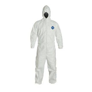DuPont Tyvek TY127S Disposable Coverall with Hood, Elastic Cuff, White, 2XL (Pack of 25) Painting Coveralls