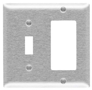 Pass & Seymour SS126D Smooth 302 Stainless Steel Wall Plate Two Gang Single Toggle Decorator   Switch And Outlet Plates  