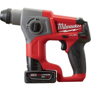 Milwaukee M12 Fuel 5/8in. SDS Plus Rotary Hammer Kit — 12 Volt, Model# 2416-22XC  Rotary Hammers