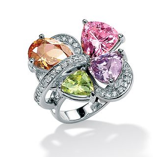 Lillith Star Sterling Silver Multi colored Cubic Zirconia Ring Palm Beach Jewelry Cubic Zirconia Rings
