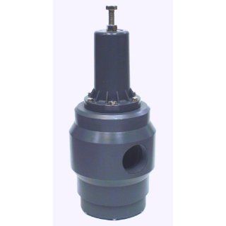 Plast O Matic PRH Series PVC High Flow Pressure Regulator, For Corrosives and High Purity and Water Applications, 10   125 psi Regulating range, 1/4" x 1/4" NPT Female