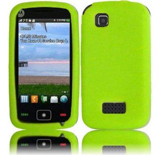 Neon Green Silicone Jelly Skin Case Cover for Motorola EX124G Cell Phones & Accessories