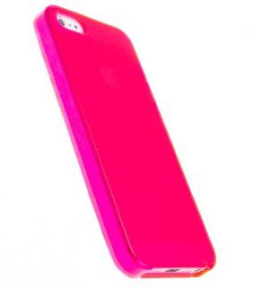 CASE123 Soft Matte TPU Gel Skin Case Cover for Apple iPhone 5   Hot Pink Cell Phones & Accessories