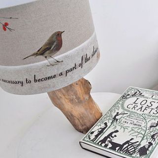 robin and twig linen lampshade by mogwaii design