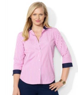 Lauren Ralph Lauren Plus Size Long Sleeve Plaid Shirt   Tops   Plus Sizes
