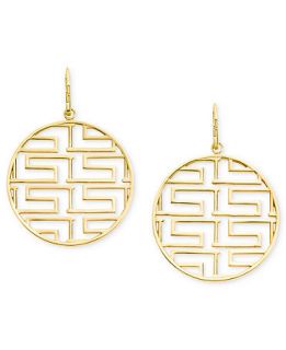 SIS by Simone I Smith 18k Gold over Sterling Silver Earrings, Grecco Design Dangle Earrings   Earrings   Jewelry & Watches