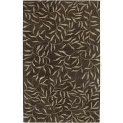 Hand tufted Crest Brown Wool Rug (8' x 11') Surya 7x9   10x14 Rugs