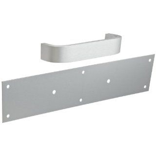 Rockwood 122 X 70B.28 Aluminum Pull Plate, 15" Height x 3 1/2" Width x 0.050" Thick, 6" Center to Center Handle Length, 1 1/4" Handle Width, 3/8" Handle Thickness, Clear Anodized Finish Cabinet And Furniture Pulls Industrial