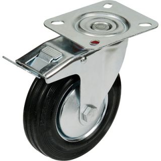  Light-Duty Swivel Caster with Dual Brake — 5in. Wheel, 220-Lb. Capacity  Up to 299 Lbs.