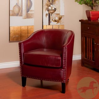 Christopher Knight Home Austin Oxblood Red Leather Club Chair Christopher Knight Home Chairs